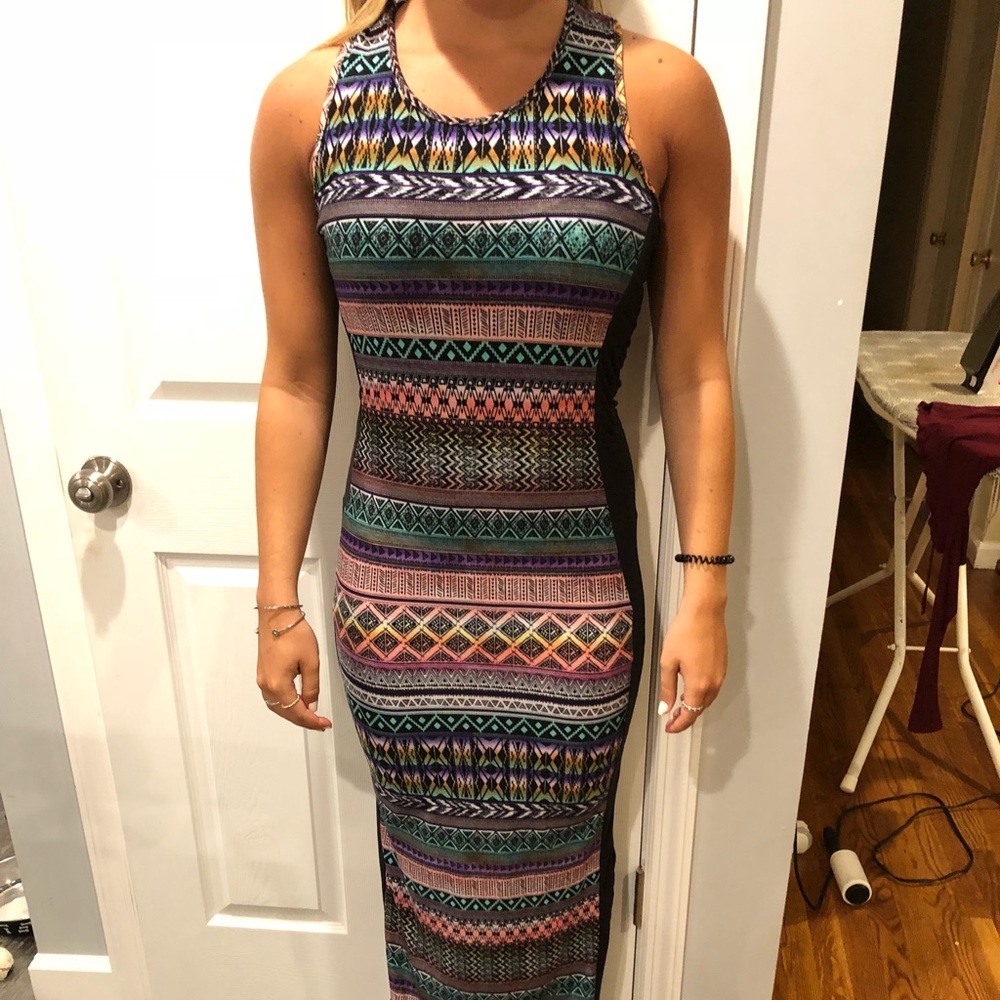 Colorful Hot Kiss Brand Aztec Tank Dress Size SM